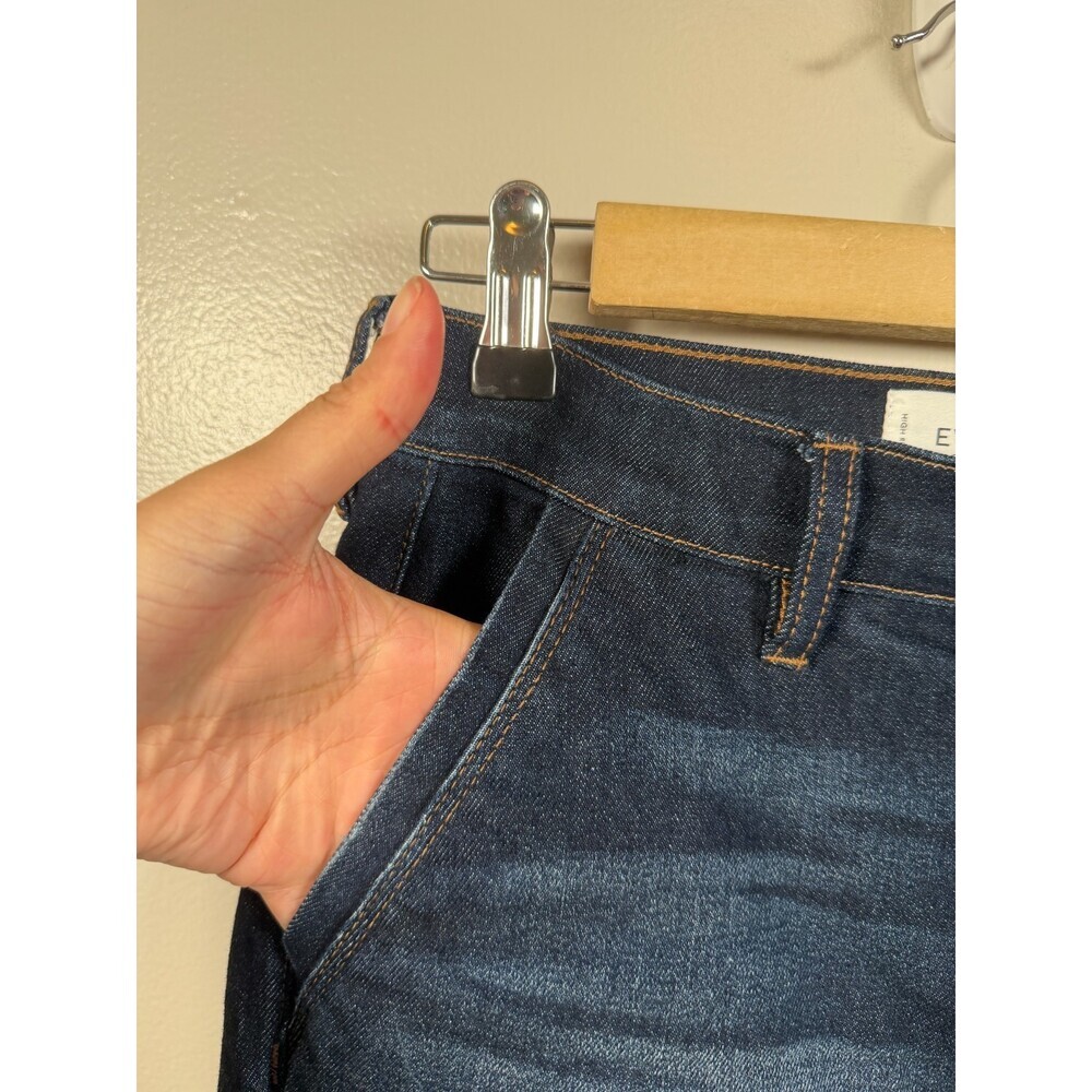 Evereve Ever Trouser Jeans Size 27 Dark Wash Wide Leg High Rise Blue Denim - Picture 5 of 11